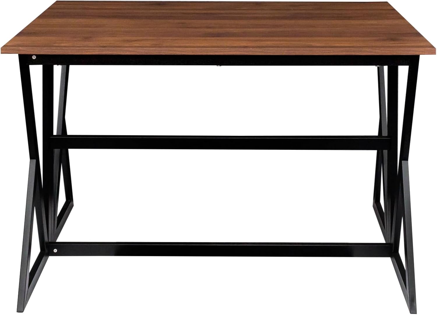 Extendable Drop Leaf High Table, Wood Folding Dining Desk, Walnut Brown C6002