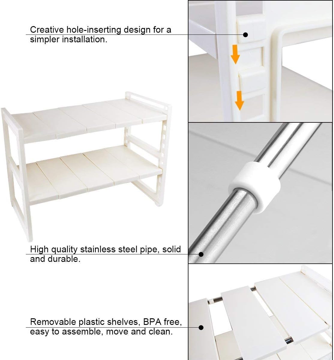 Expandable 2 Tier Under Sink Organizer for Kitchen and Bathroom P31787