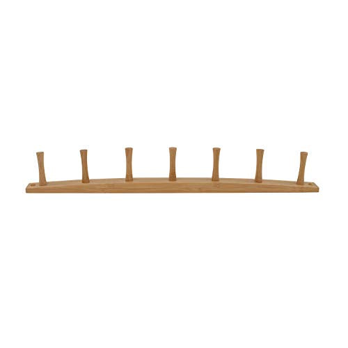 Spectrum Diversified Wall-Mounted 7 Peg Bamboo Hat & Coat Hanger M41341