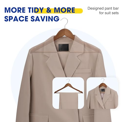 Korpai 30-Pack Wooden Hangers with 360-Degree Rotatable Hook A567