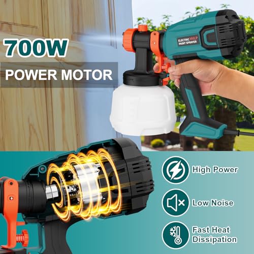 700W HVLP Paint Sprayer with Adjustable Spray Width, 40 Fl Oz Container E9493