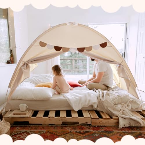 Twin Size Bed Canopy Tent Blackout Privacy Portable W963007