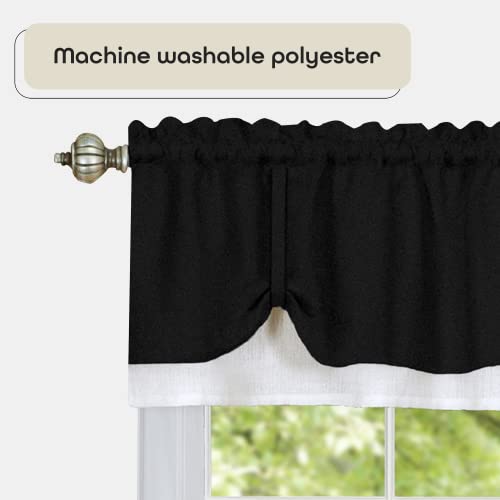 Achim Home Decor Darcy Window Curtain Valance, Tan & White, 58x14 Inch N187091