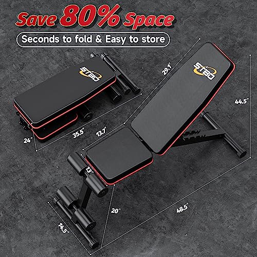 Adjustable Folding Weight Bench for Incline Decline Workout W308477