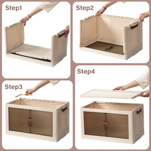 danpinera Storage Bins with Lids 65QT Stackable with Wheels, 3 Pack Y8681