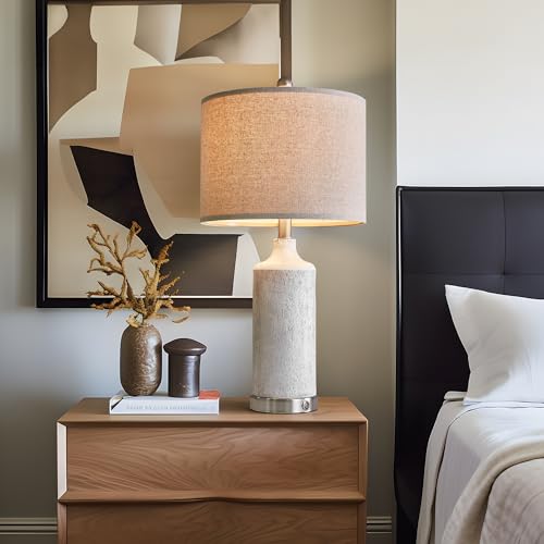 OYEARS 24" Table Lamps Set of 2, 3-Way Dimmable with USB A+C, Bulb Included W34034