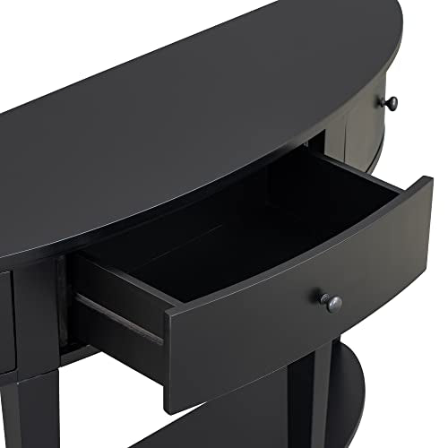 Half Moon Entryway Table with 3 Drawers and Shelf G867511