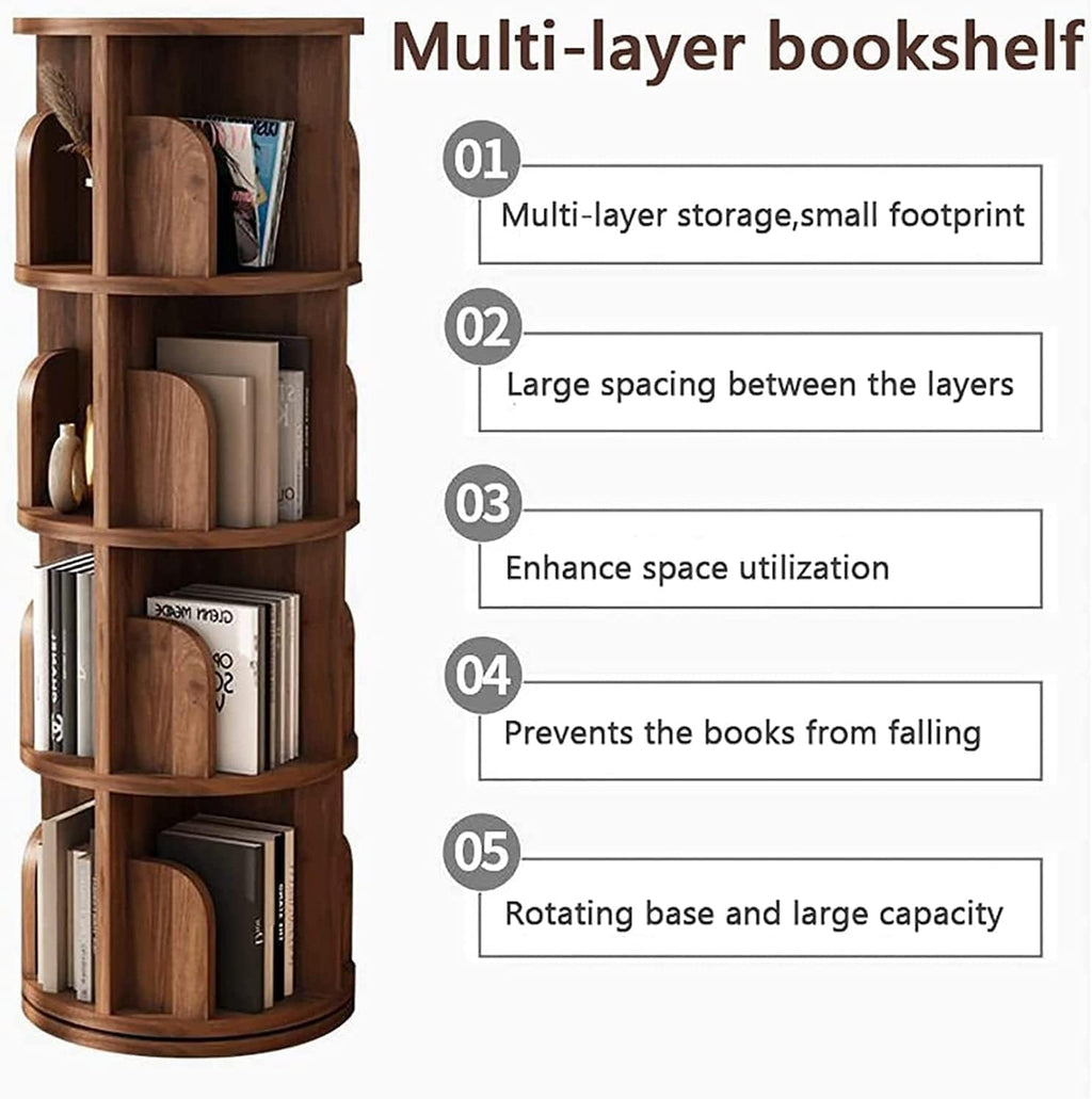 NeziH Flexible Solid Wood 5-Tier Standing Bookcase H422