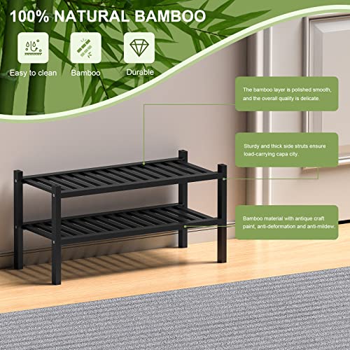 6-Tier Bamboo Shoe Rack Storage Organizer for Closet Entryway R22161