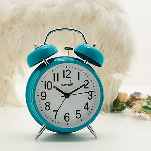 Twin Bell Alarm Clock with Backlight for Bedroom - Mint Green K20091