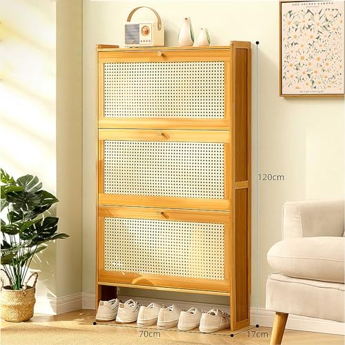 Bamboo Shoe Storage Rack 3 Layers Freestanding Cabinet A2432
