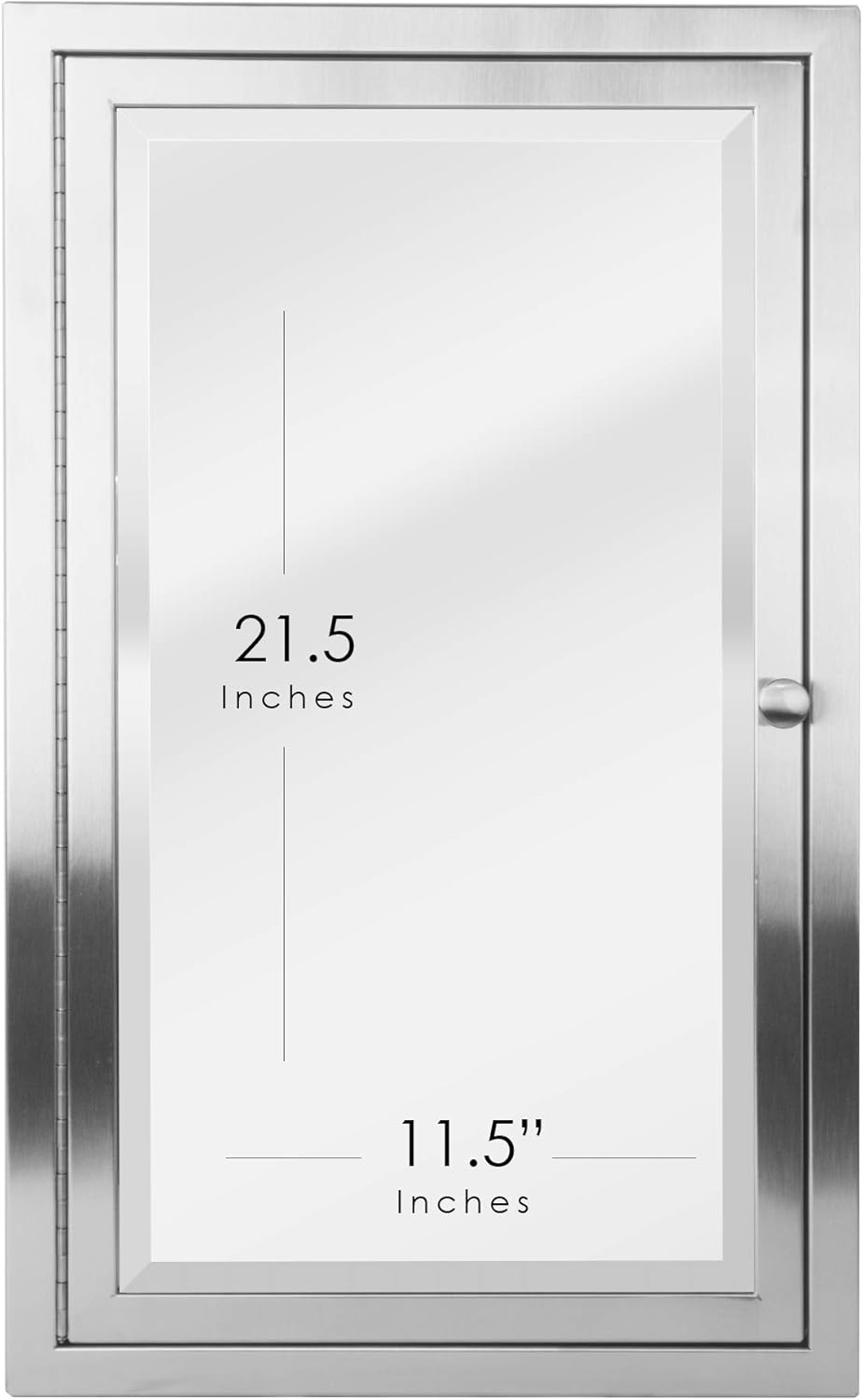 Head West Recessed Medicine Cabinet Mirror with Beveled Edge, Brushed Nickel, 16"x26" U217
