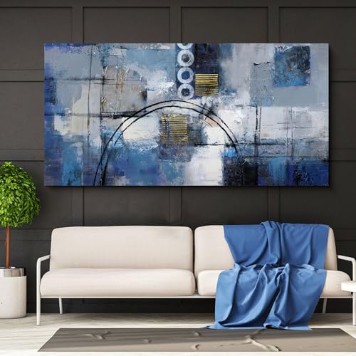 yiijeah Large Abstract Canvas Wall Art Giclee Print White Gray 30x60 B772