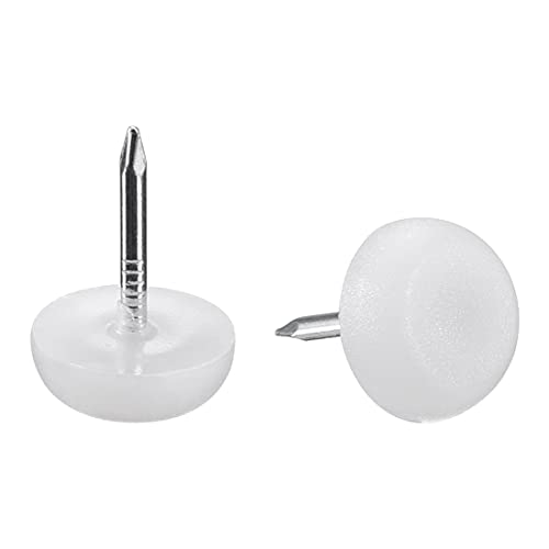 uxcell Furniture Feet Nail Plastic Glide Nails Chair Table Leg Protector Pads 12mm Dia White 60pcs