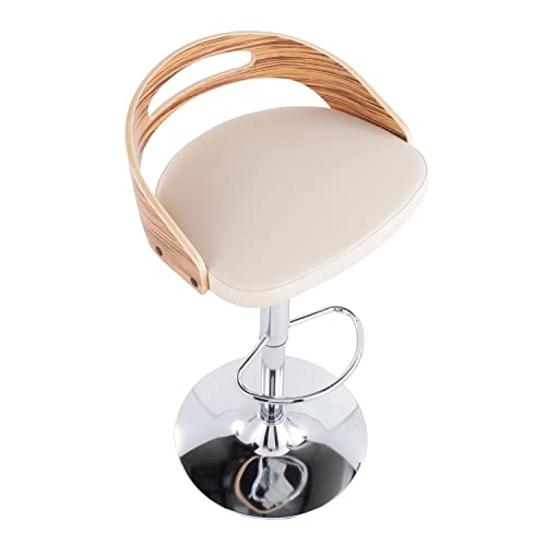 LumiSource Cassis Adjustable Swivel Bar Stool, Chrome D878