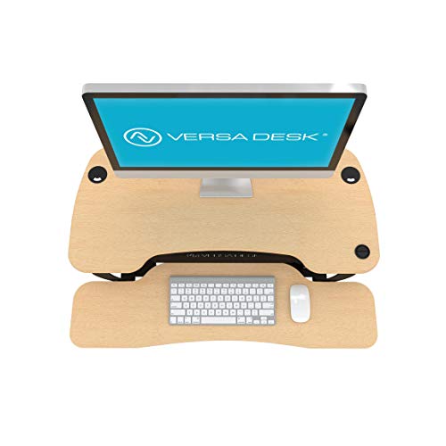 VERSADESK Electric Standing Desk Converter 36 Inch with Keyboard Tray, Maple G289356
