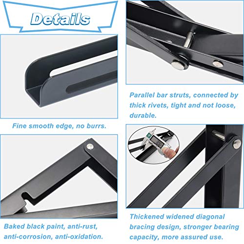 KOOTANS 8 Inch Folding Shelf Brackets, Heavy Duty Wall Mounted, Pack of 2 G5472