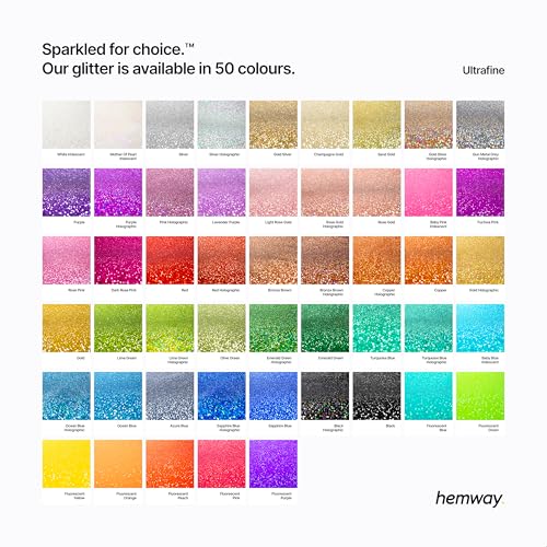 Hemway Polyurethane & Epoxy Resin Glitter 100g Metallic Crystal Flake Additive for Flooring Jewelry Tumblers - Fluorescent Blue Z219