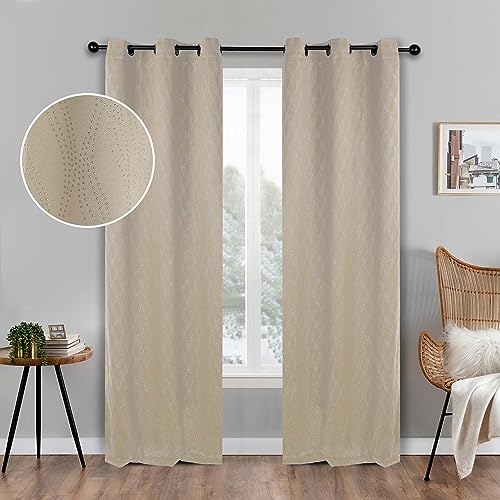 Zuri Collection Blackout Curtains, Set of 2 Panels, 42" x 84", Navy Blue L872833