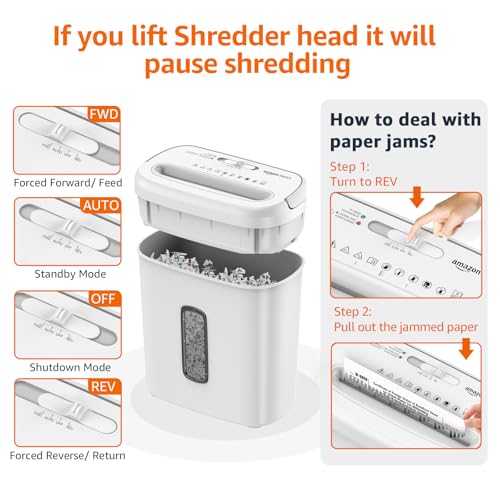 Amazon Basics 8-Sheet Cross Cut Paper and Credit Card Shredder - Black P596