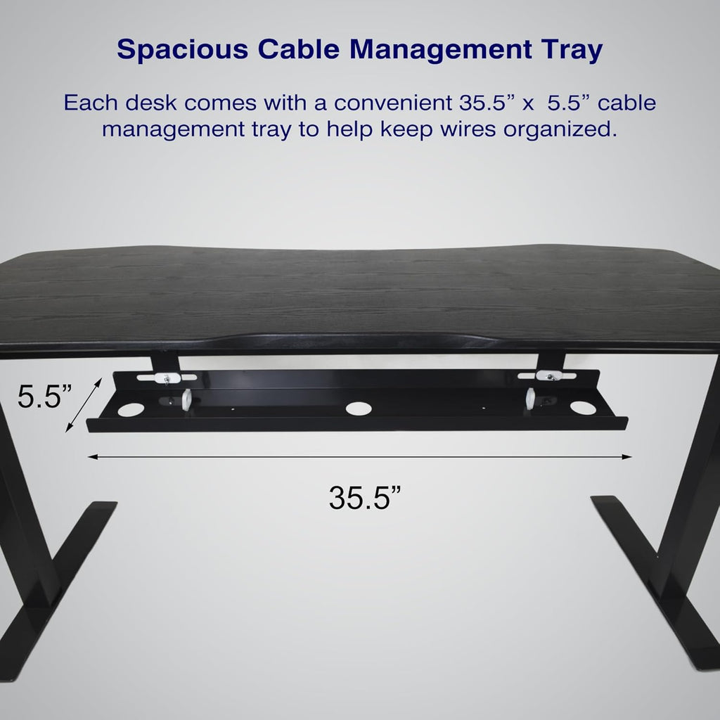 ApexDesk Elite Pro Series Electric Height Adjustable Desk, Curved Teak Top, Black Frame K383276
