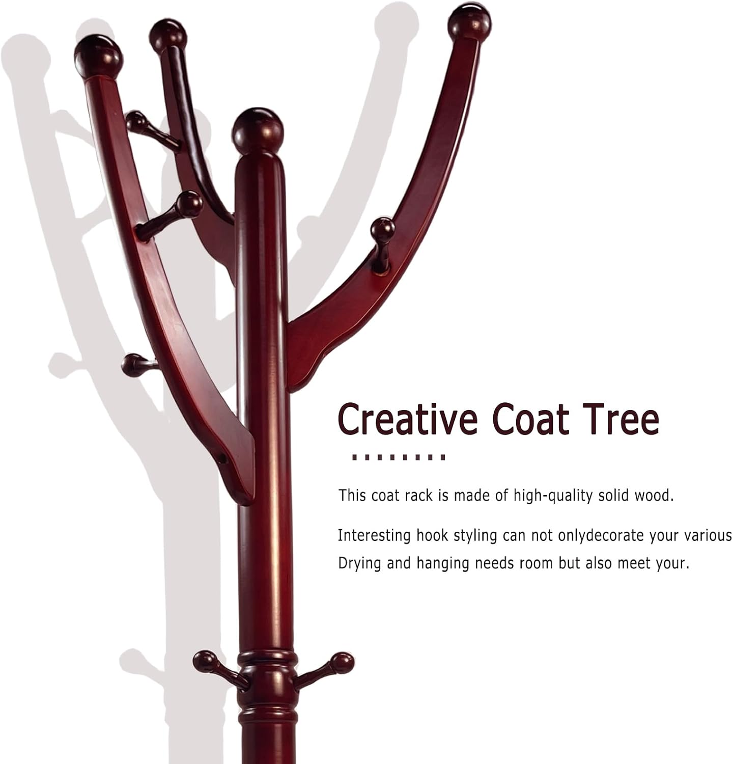SEMIR Wood Coat Rack Freestanding with 11 Hooks E75161