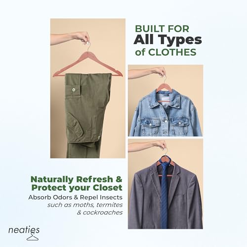 Neaties Premium Red Cedar Hangers for Closet with Bar, 6 Pack K1437