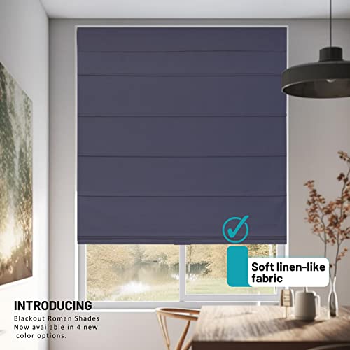 CHICOLOGY Roman Shades for Windows, Blackout, 33" W x 64" H, Del Mar Moon Shell I52923