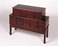 CD-225C Appothecary Style Multi-media Storage Cabinet, Solid Oak, Cherry Finish
