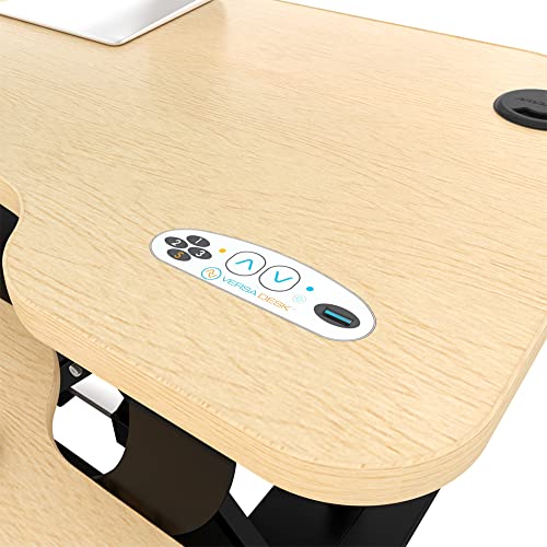 VERSADESK® PowerPro Elite 48" x 24" Electric Standing Desk Converter with Keyboard Tray & USB Hub, Cherry L61149