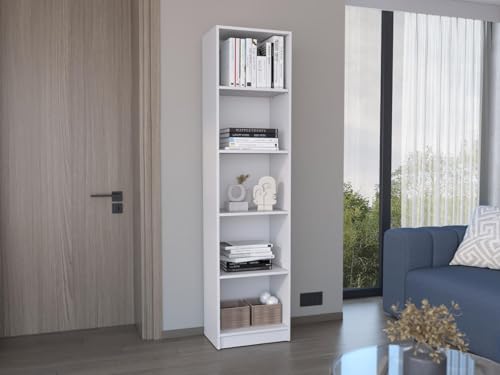 Tuhome Home Xs Bookcase with 5-Tier Shelves, Black H356863