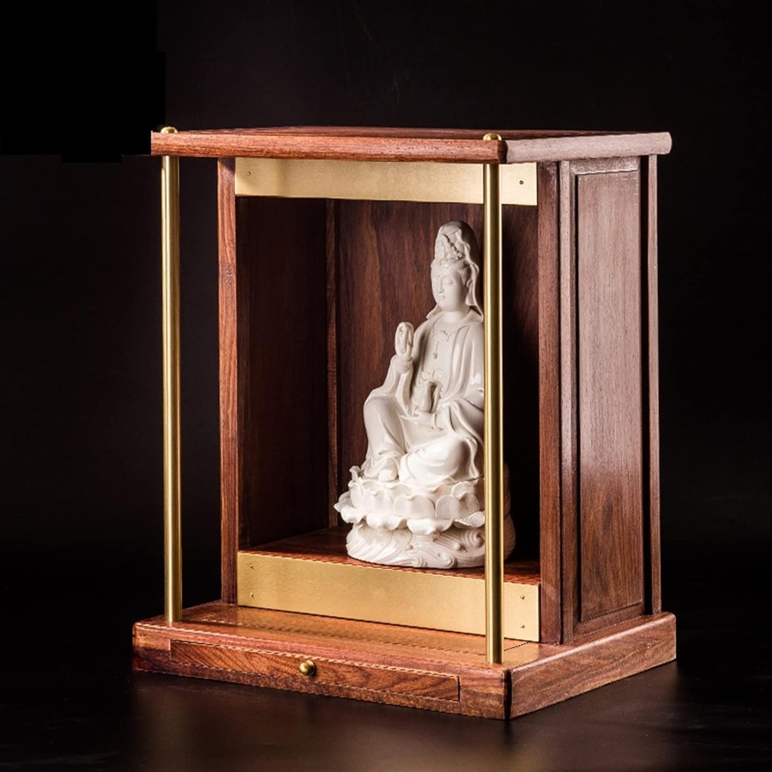 Rosewood Solid Wood Hanging Buddha Altar Shelf for Guanyin Shrine I240