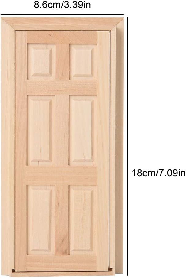 1:12 Doll House Mini Wooden Door DIY Hollow Door Set Z5358
