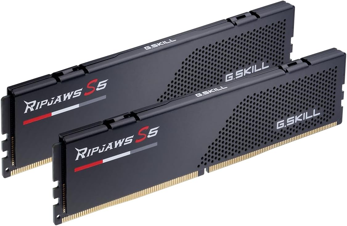 G.SKILL Ripjaws S5 Series (Intel XMP 3.0) DDR5 RAM 32GB (2x16GB) 6000MT/s CL36-48-48-96-1.25V Desktop Computer Memory UDIMM - Matte Black (F5-6000J3648D16GX2-RS5K)