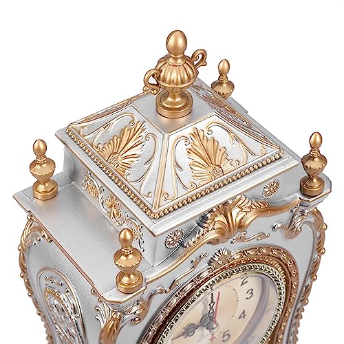 Wnvivi Vintage Table Clock Antique Desk Alarm Clock White S660