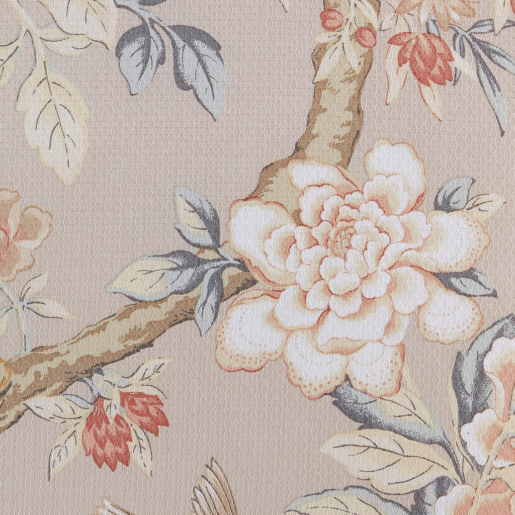 Waverly Peony Gardens 4 Piece Cotton Comforter Set Queen, Taupe K3105