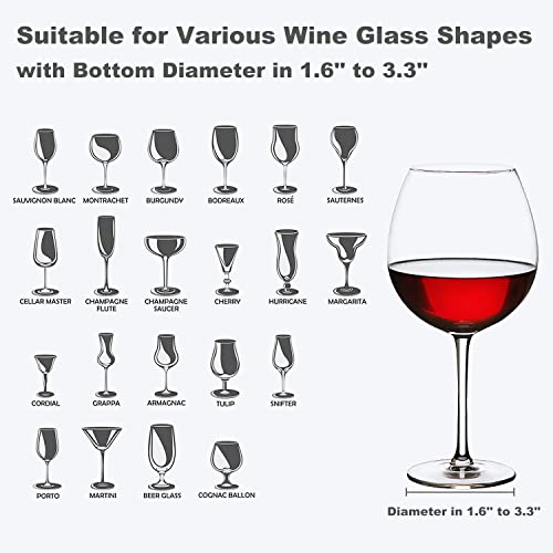 Plastic Wine Glass Rack Under Cabinet, 4 Pack with Coasters, Black W5934