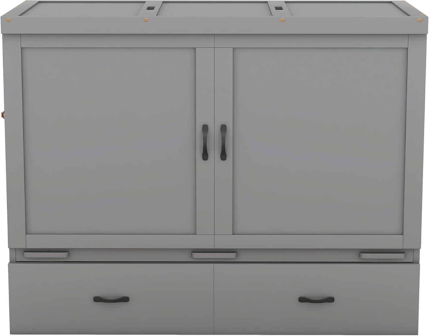 Queen Size Murphy Bed with USB Port & Storage Drawer, Gray X32665
