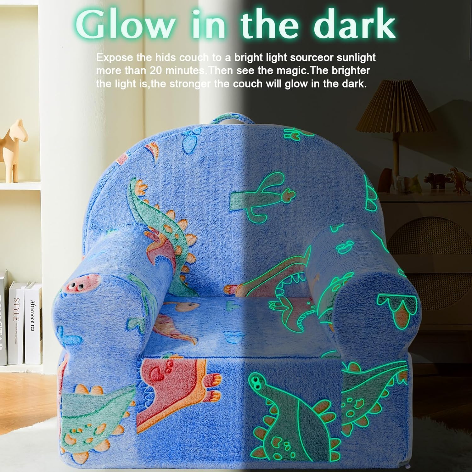 Glow in The Dark Dinosaur Toddler Sherpa Chair E125064