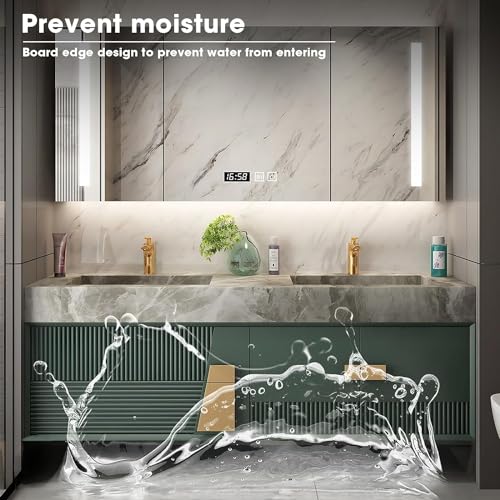 Double Bathroom Vanity Sink Set with Ceramic Basin Wall Mounted Cabinet Green Solid Wood (52IN) R69734