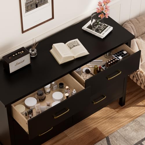 7 Drawer Dresser White with Gold Handles for Bedroom R89792