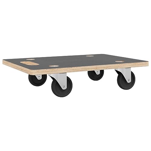 vidaXL Dolly Trolleys Set of 2, Rectangular, Anti-Slip, Grey N1830
