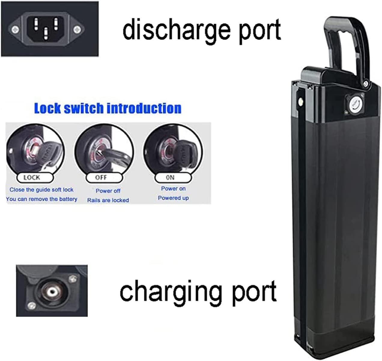 36V 20Ah Lithium Ion Ebike Battery Pack with Charger M106