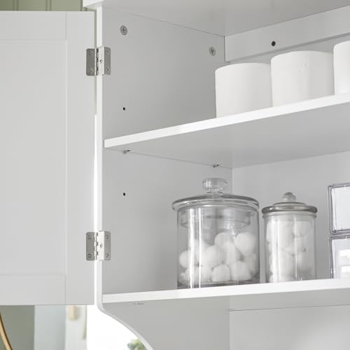 Haotian Mirror Cabinet, Bathroom Wall Cabinet with 2 Doors, White BZR55-W Q701