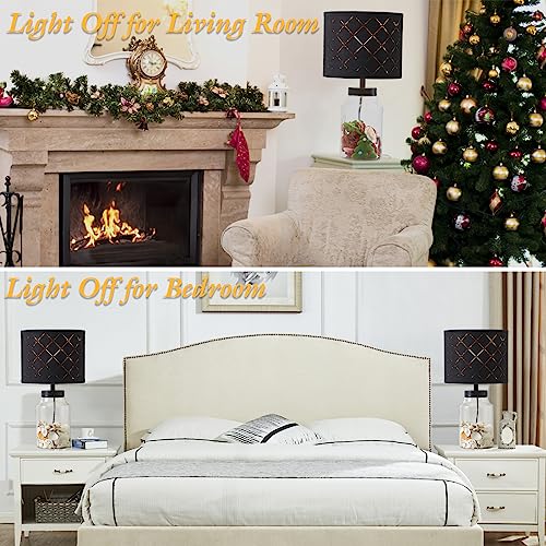 Fillable Table Lamp with Clear Glass Base and White Lampshade L2469