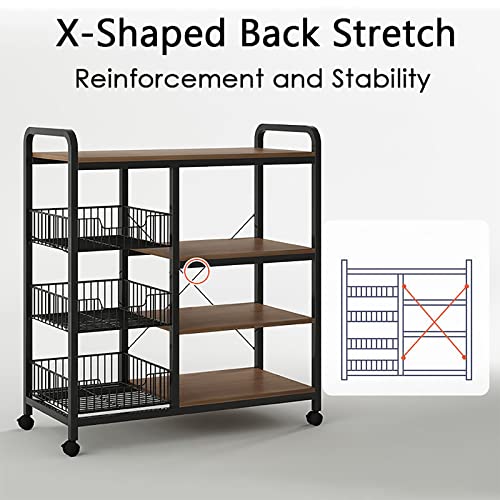 5-Tier Kitchen Bakers Rack with Storage Microwave Oven Stand I489
