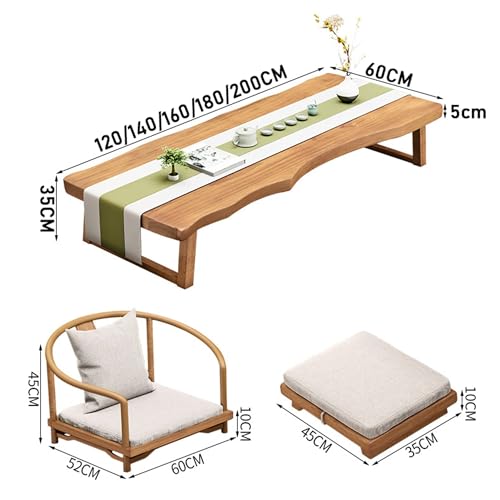 Altar Table Japanese Floor Table Tatami Low Tea Table for Sitting, 100x50cm N730