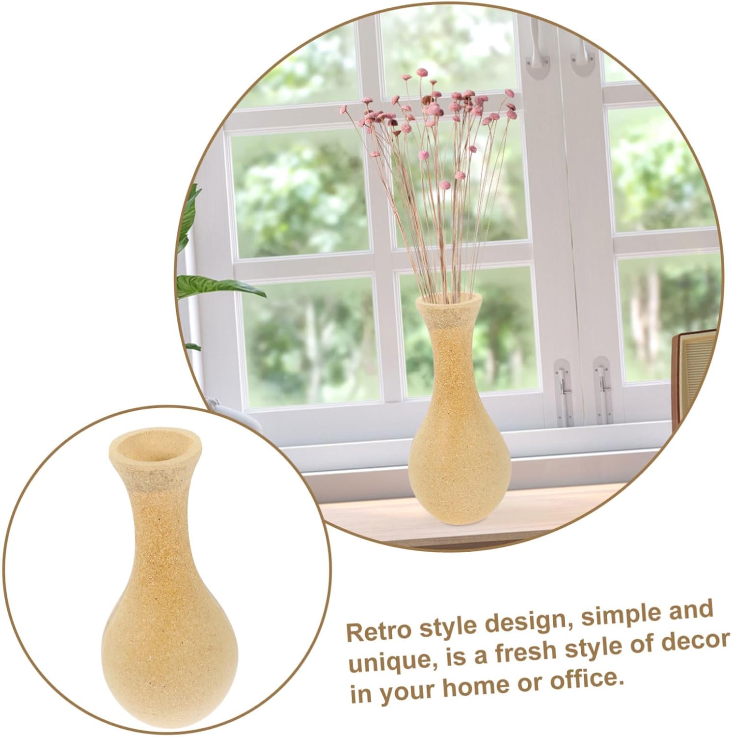 Artibetter Retro Distressed Wooden Vase for Desk Decor S3673