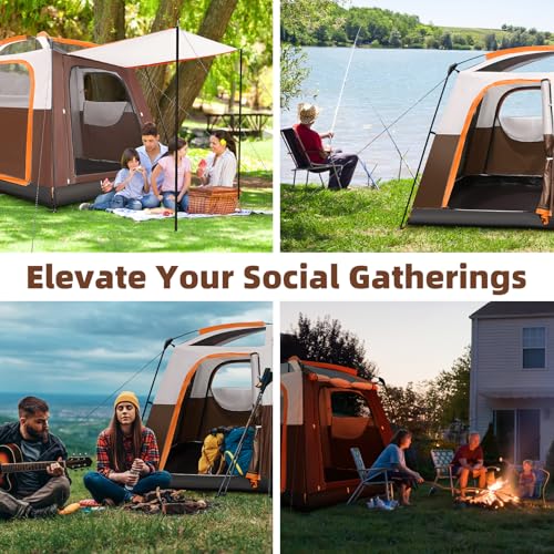 6 Person Pop-Up Camping Tent Waterproof Windproof with Carry Bag T8809