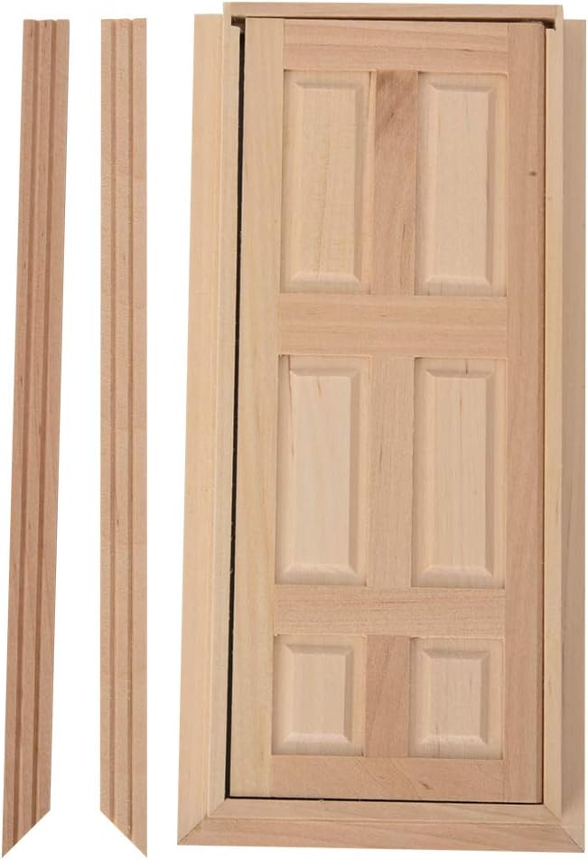1:12 Doll House Mini Wooden Door DIY Hollow Door Set Z5358